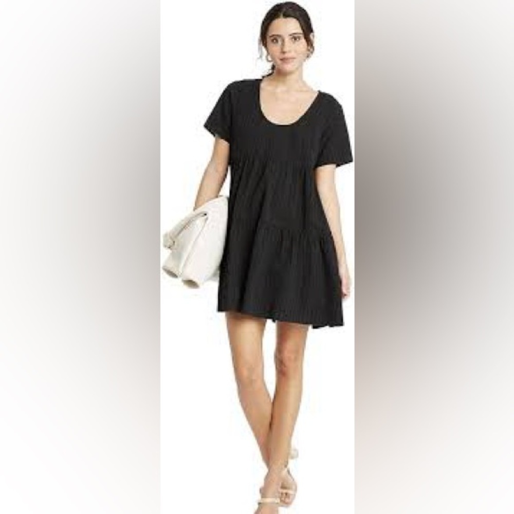 A New Day Black tiered mini dress Size L